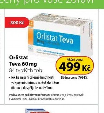 Orlistat Teva 60 mg 84 tvrdých tob.