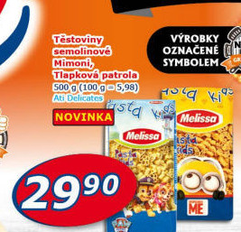 Těstoviny pro děti Melissa