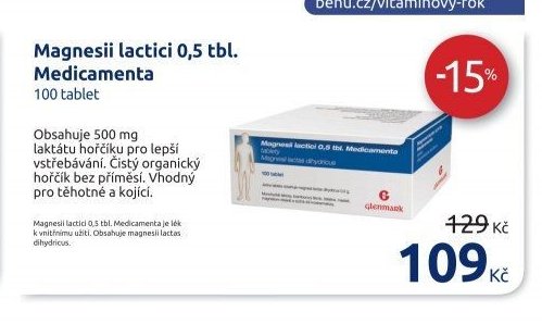 Magnesii lactici 0,5 tbl. Medicamenta