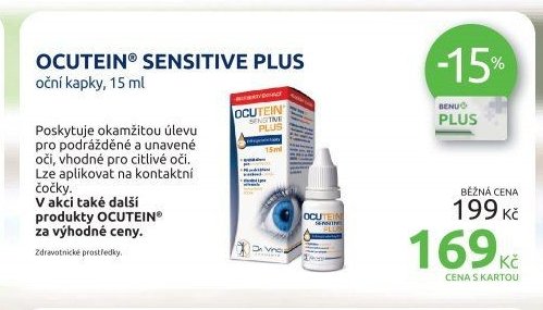 OCUTEIN SENSITIVE PLUS oční kapky, 15 ml