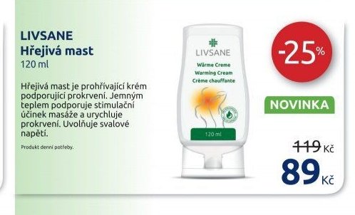 LIVSANE Hřejivá mast 120 ml