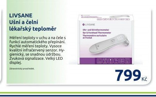LIVSANE Ušní a čelní lékařský teploměr