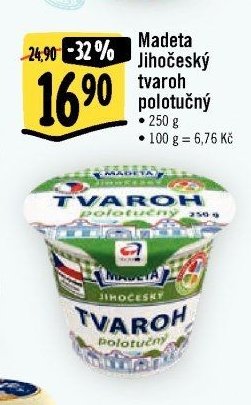 Madeta Jihočeský tvaroh polotučný