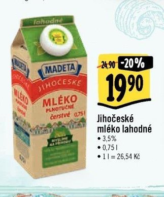 Jihočeské mléko lahodné 0,75l
