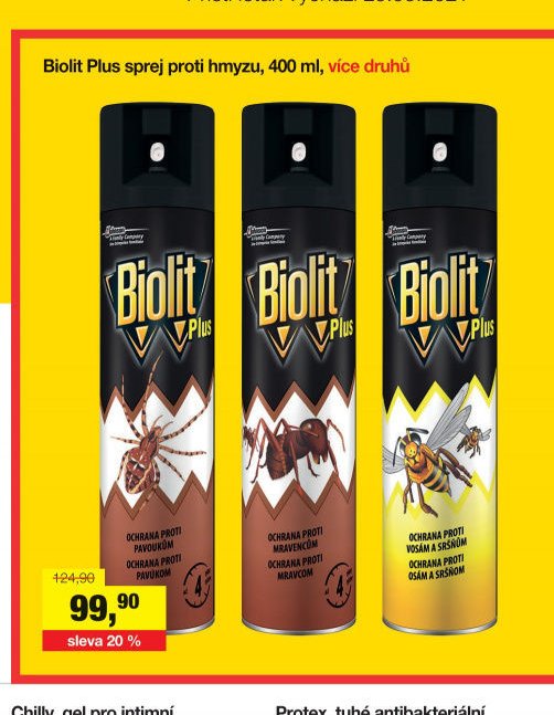 Biolit Plus sprej proti hmyzu, 400 ml, více druhů