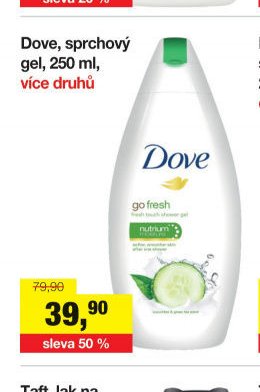 Dove, sprchový gel, 250 ml, více druhů