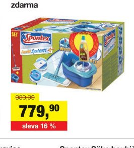 Spontex Express System Plus plochý mop + vědro 8 l + Alex zdarma