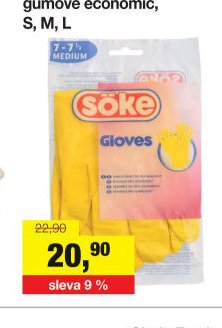 Spontex, rukavice gumové economic, S, M, L