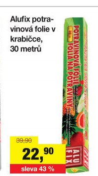 Alufix potravinová folie v krabičce, 30 metrů