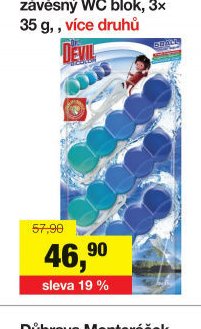 Dr. Devil WC Bicolor, závěsný WC blok, 3x 35 g