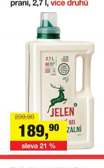 Jelen prací gel, 60 praní, 2,7 l