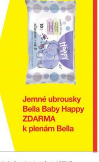 Jemné ubrousky Bella Baby Happy ZDARMA k plenám Bella