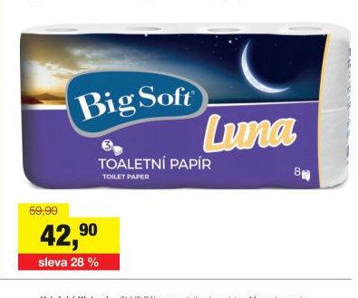 Big Soft Luna 3vrstvý toaletní papír, 8 rolí