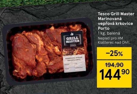 Tesco Grill Master Marinovaná vepřová krkovice Porto