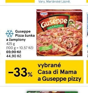 Guseppe Pizza šunka a žampiony