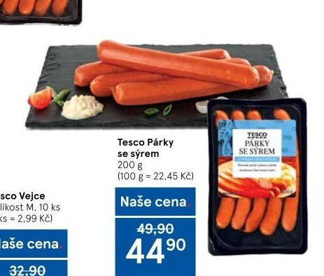 Tesco Párky se sýrem