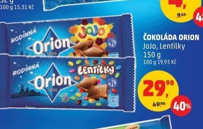 Čokoláda Orion, JoJo, Lentilky