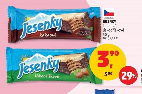 Jesenky kakaové, lískoříškové