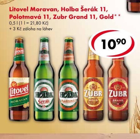 Litovel Moravan, Holba Šerák 11, Polotmavá 11, Zubr Grand 11, Gold
