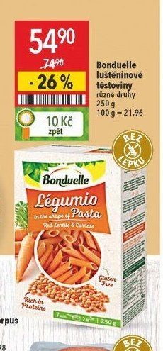Bonduelle luštěninové těstoviny