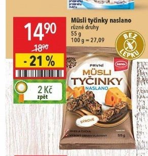 Müsli tyčinky naslano