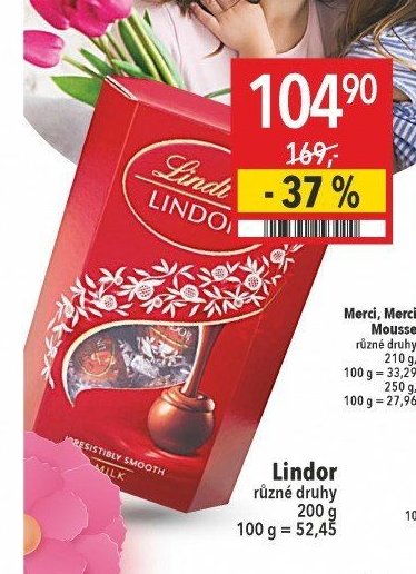 Lindor různé druhy 200 g