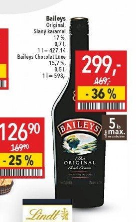 Baileys Original, Slaný karamel, Baileys Chocolat Luxe