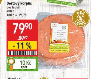 Dortový korpus bez lepku