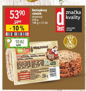 Bezlepkový chlebík vícezrnný