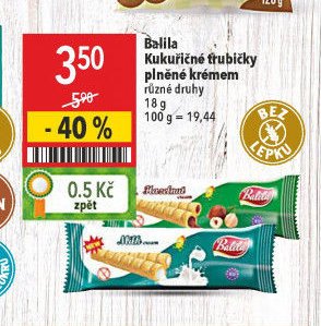 Balila Kukuřičné trubičky plněné krémem