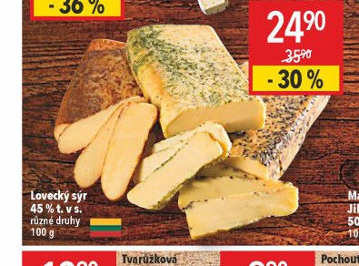 Lovecký sýr 45% t. v s.