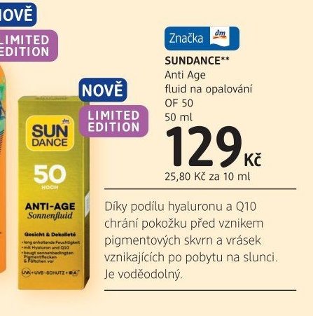 SUNDANCE Anti Age fluid na opalování OF 50 50 ml