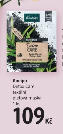 Kneipp Detox Care textilní pleťová maska 1 ks