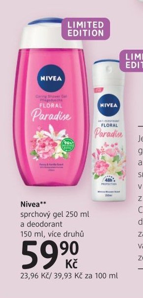 Nivea sprchový gel 250 ml a deodorant 150 ml