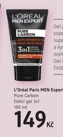 L'Oréal Paris MEN Expert Pure Carbon čisticí gel 3v1