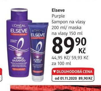 Elseve Purple šampon na vlasy 200 ml / maska na vlasy 150 ml