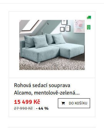 Rohová sedací souprava Alcamo, mentolově-zelená - ASKO akcniletaky.com