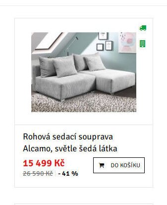 Rohová sedací souprava Alcamo, světle šedá látka - ASKO akcniletaky.com