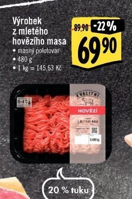 Výrobek z mletého hovězího masa
