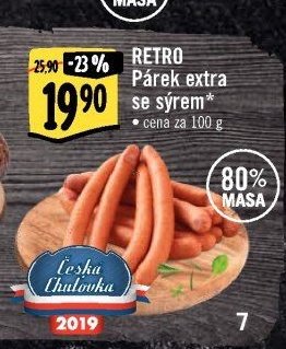 RETRO Párek extra se sýrem