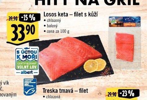 Losos keta - filet s kůží