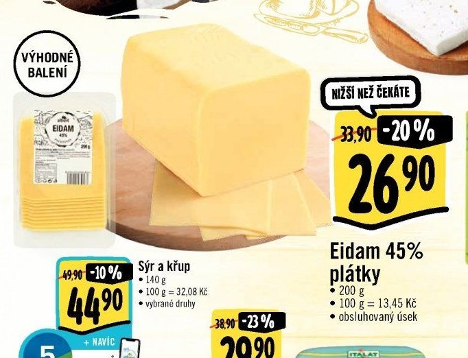 Eidam 45% plátky