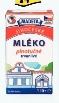 Madeta Jihočeské mléko plnotučné trvanlivé