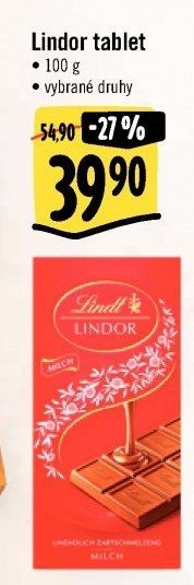 Čokoláda Lindor Lindt