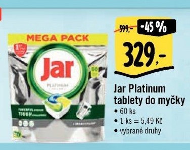Kapsle do myčky Platinum Jar