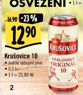Pivo světlé výčepní Originál Královská 10° Krušovice