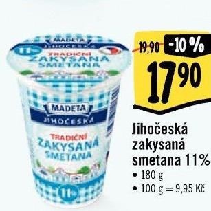 Smetana zakysaná JihočeskáMadeta 11%