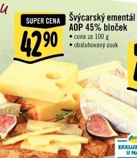 Sýr Ementál švýcarský AOP 45%