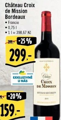 Vína Bordeaux Chateau Croix de Mission