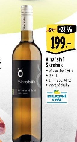 Vína Vinařství Škrobák - přívlastková